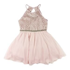 Rare Editions Blush Pink Lace & Chiffon Dress Girls Size 8